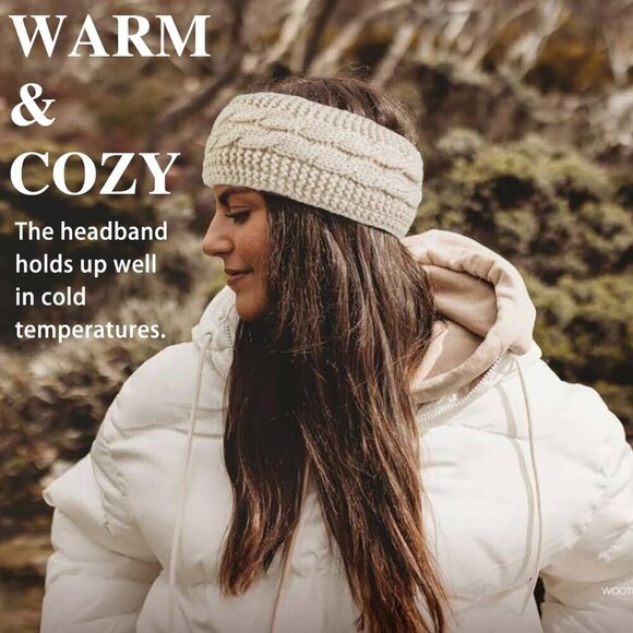 Winter Headbands for Women Fleece Lined Cozy Ear Warmers Stylish Gift